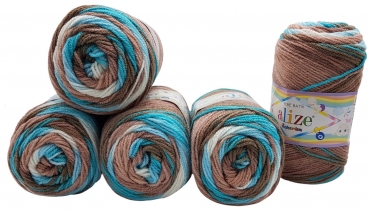 500g Babywolle Sekerim Bebe Batik mehrfarbig, 100% Acryl